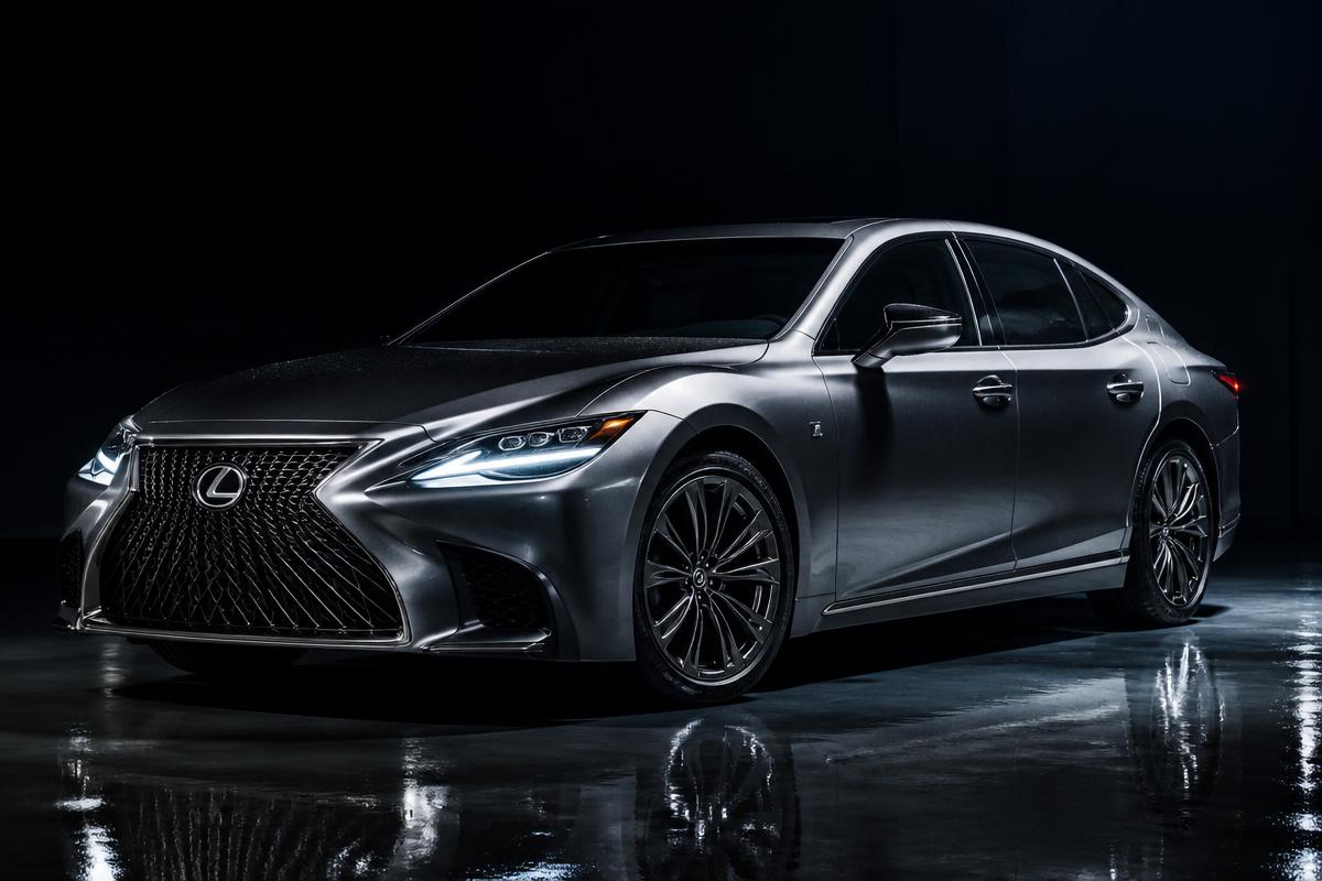 Polished modern sedan under studio lighting